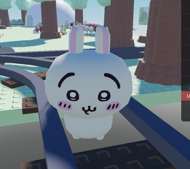 Momonga standing in a colorful world