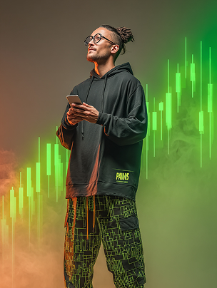 Hoodie, stock chart overlay