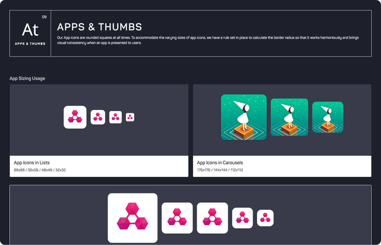 Wonder APPS & THUMBS - app icon sizing usage