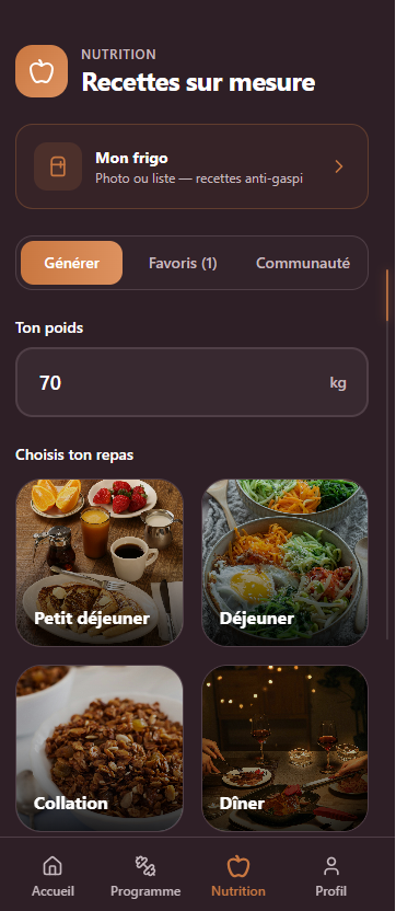 Xform Nutrition - Recettes sur mesure