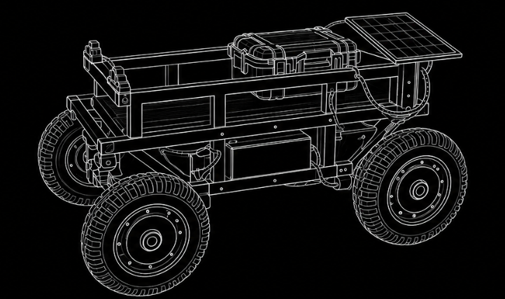 PIT VIPER UGV isometric wireframe rendering