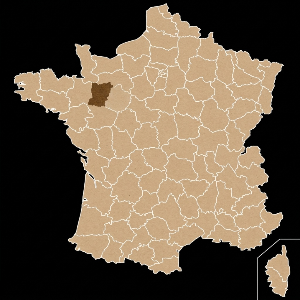 Carte de France des départements, avec la Mayenne mise en évidence