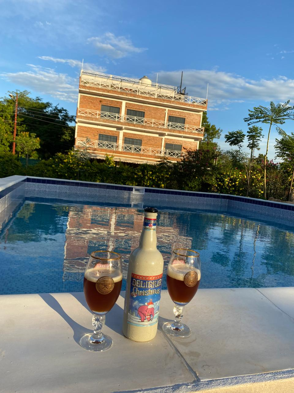 Piscina con dos copas