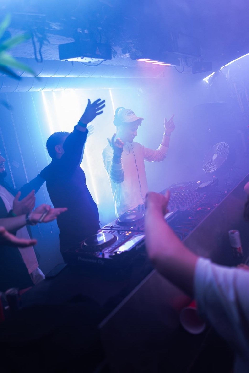 DJ booth crowd