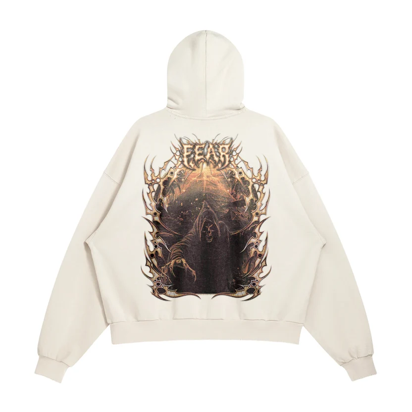FEAR Halloween Hoodie - Cream