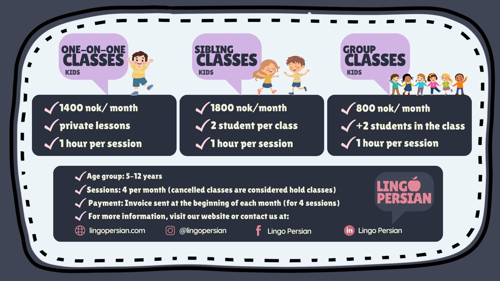 Kids learning Persian