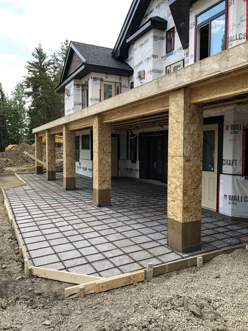 Rebar grid for concrete pour