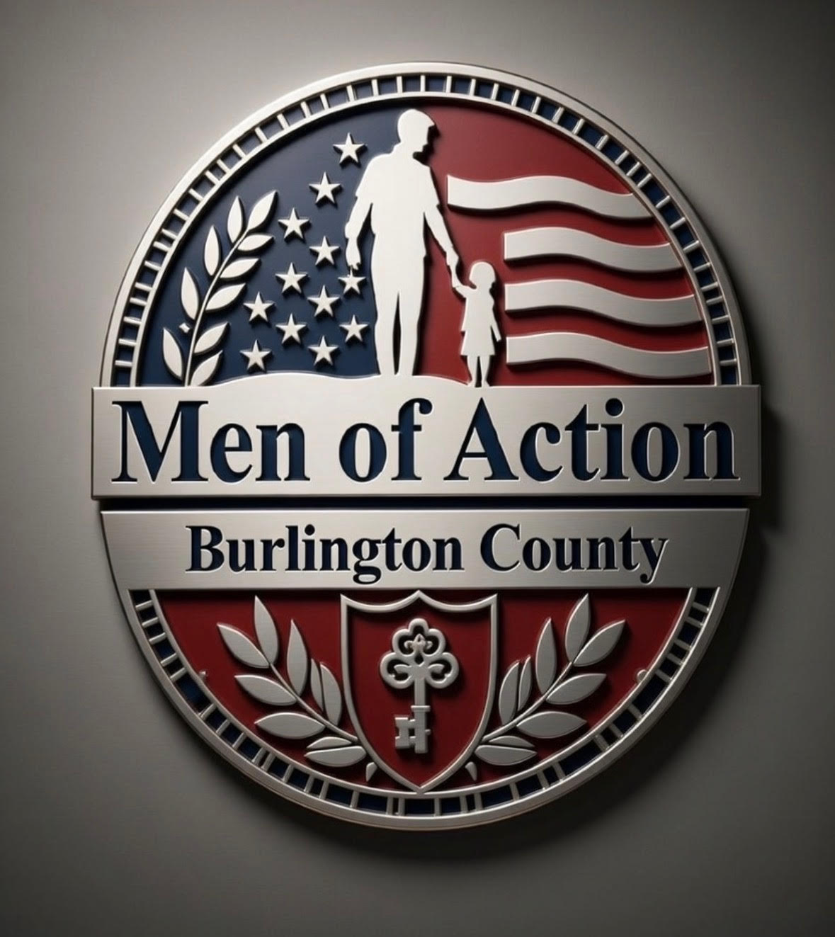 Men of Action — Burlington County emblem