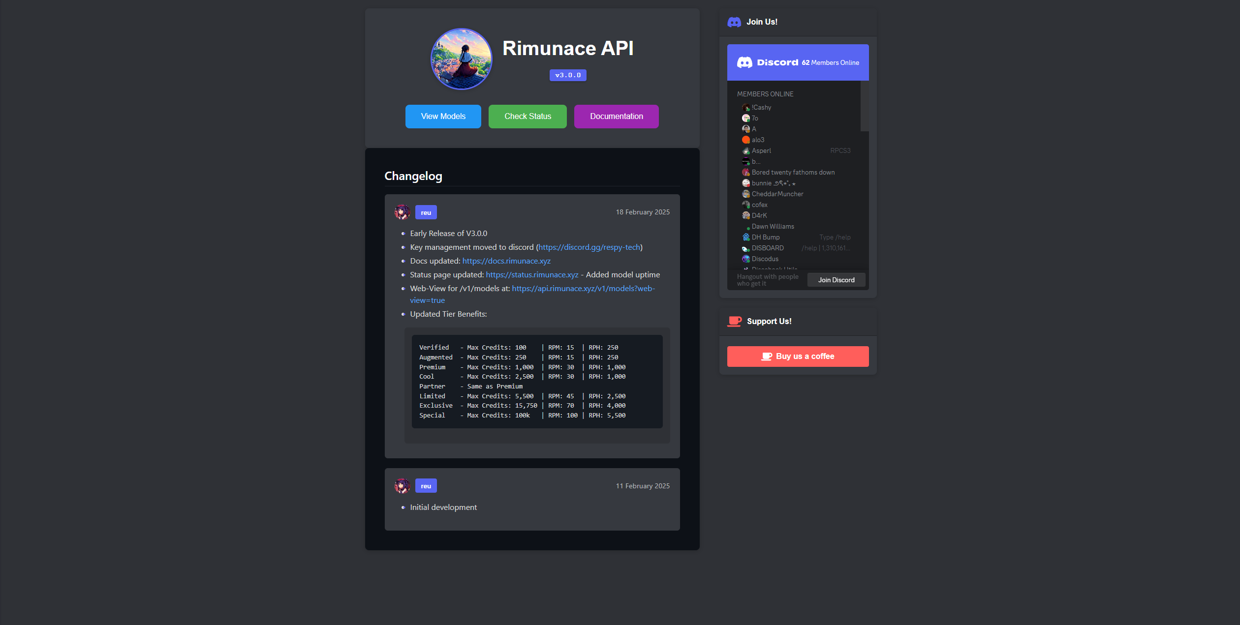 Rimunace API preview