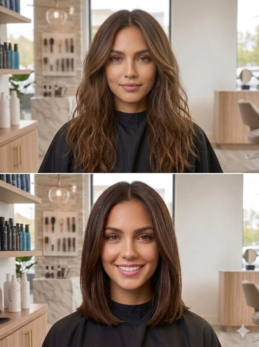Precision Sleek Medium Lob Hair Cut
