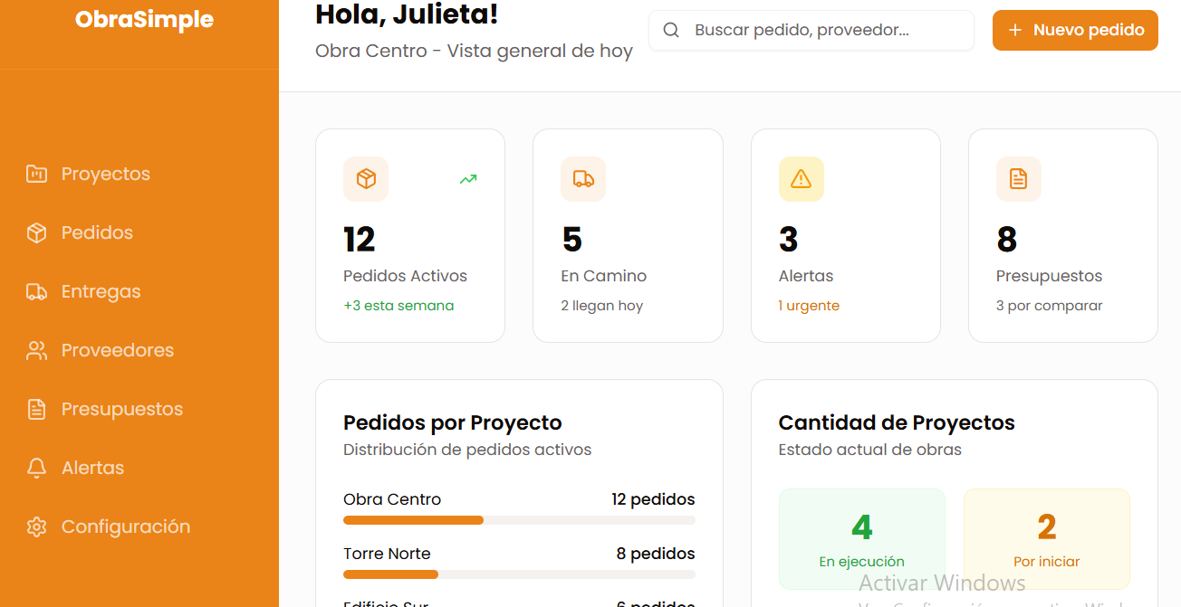 Dashboard deObras