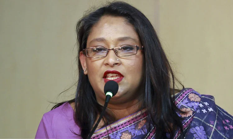 Saima Wazed speaking into a microphone