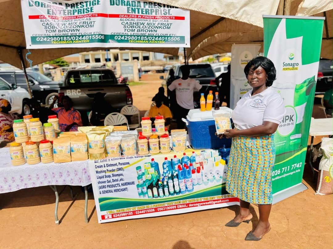 Dorada Prestige Enterprise products displayed at a local market stall