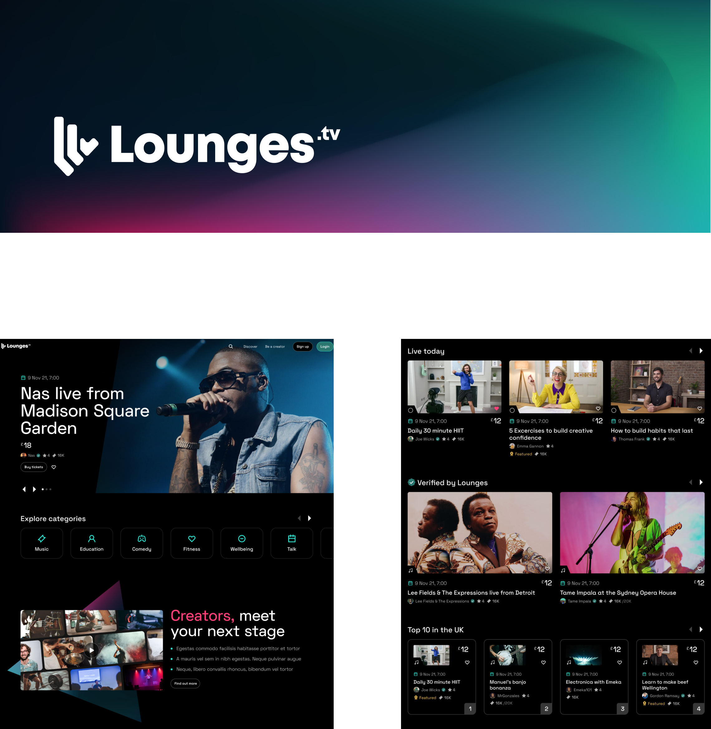 Lounges.tv final product showcase