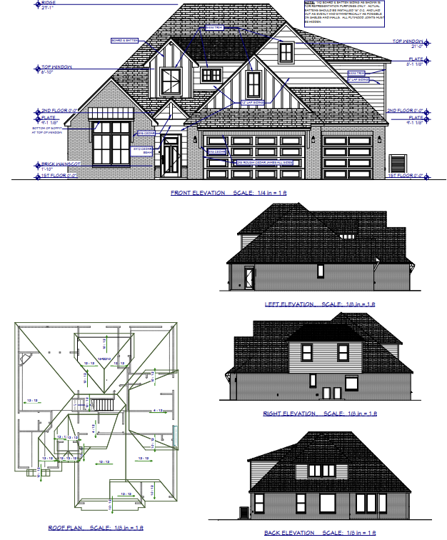Home elevation blueprints