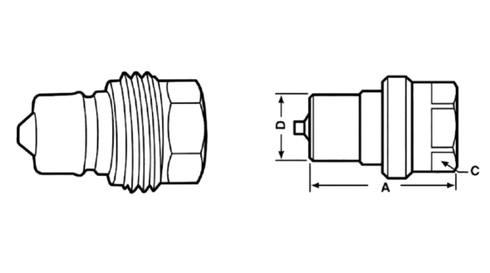 Nipple Female Thread / Male Diagram