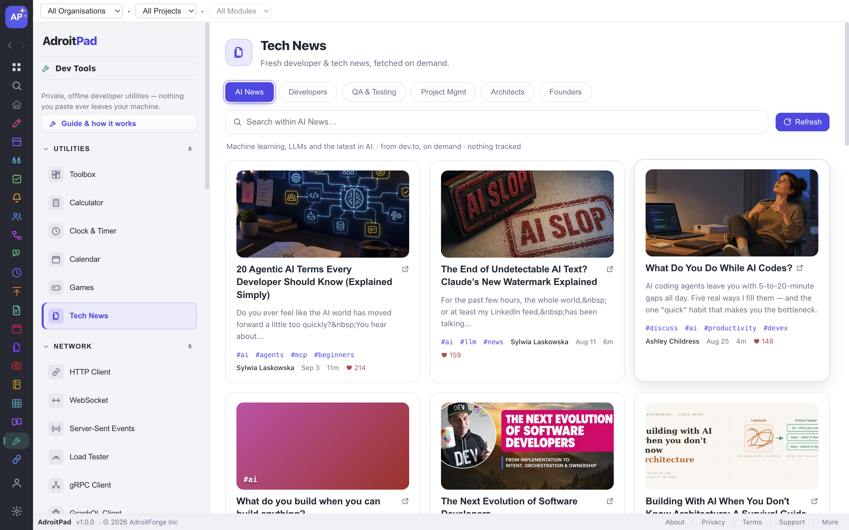 Tech News in AdroitPad