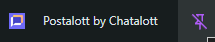 Postalott icon pinned in Chrome toolbar