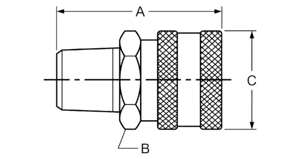 Coupler Male Thread dimensional diagram