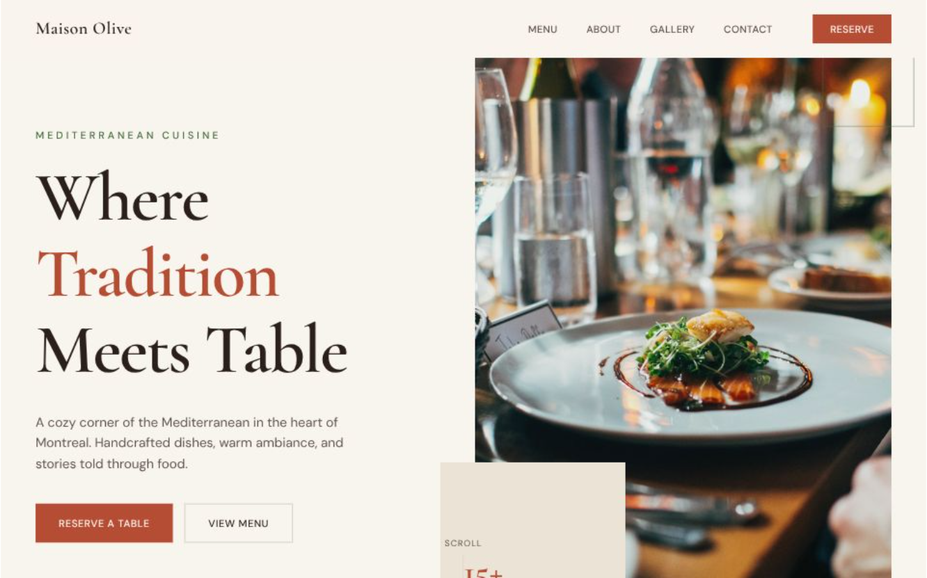 Maison Olive website screenshot