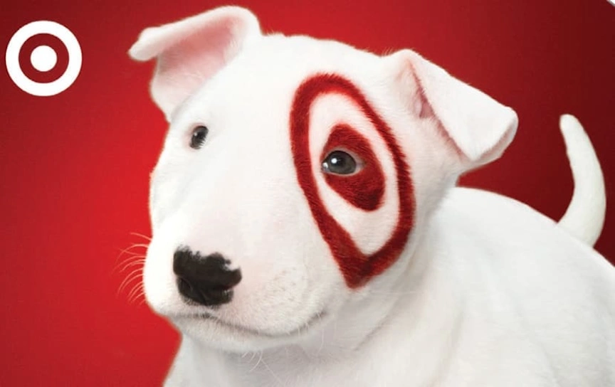 Target gift card with bull terrier dog