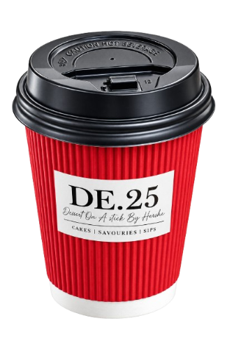 Signature hot beverage in a red ripple cup