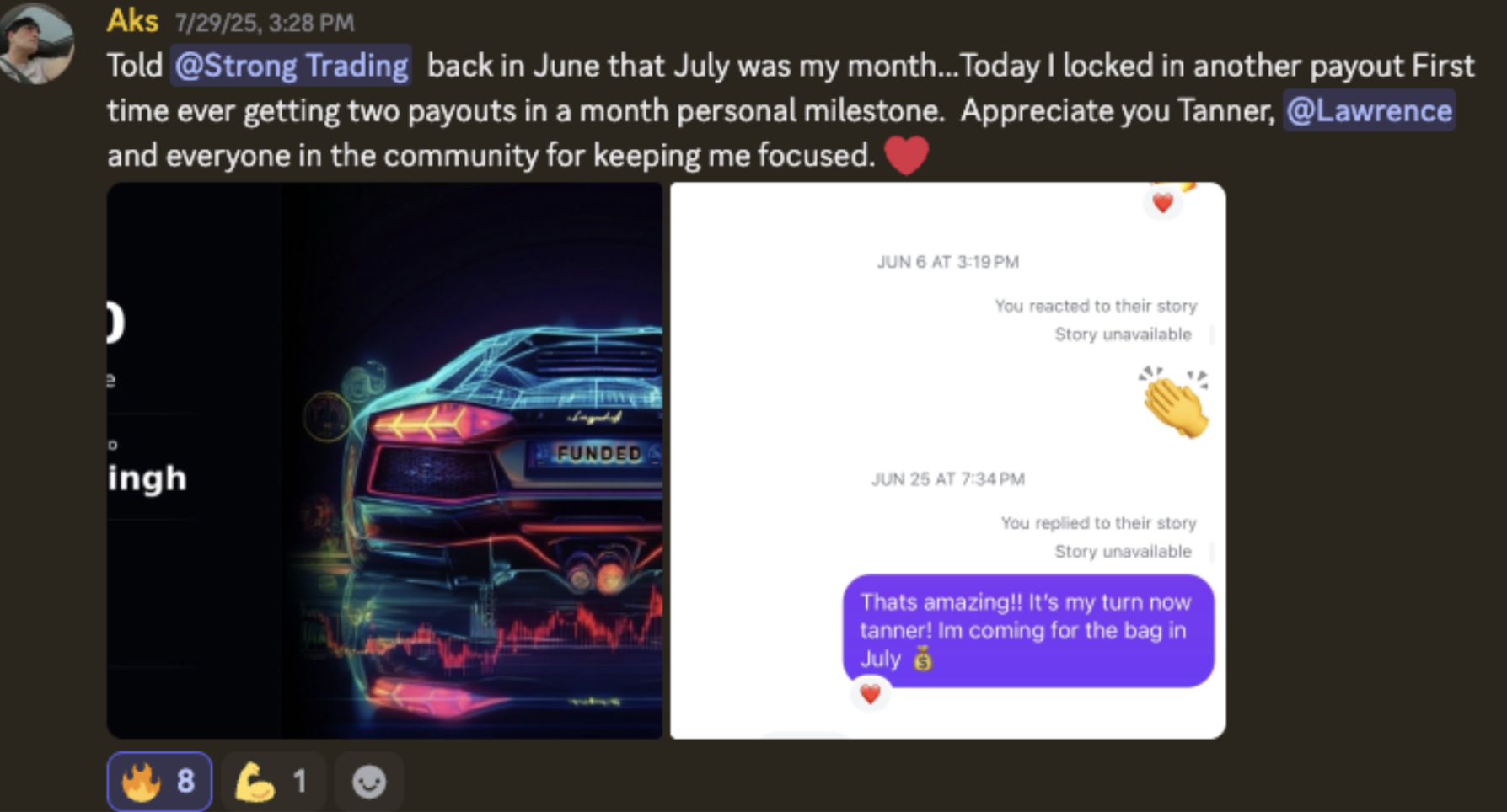 Aks — two payouts in one month personal milestone