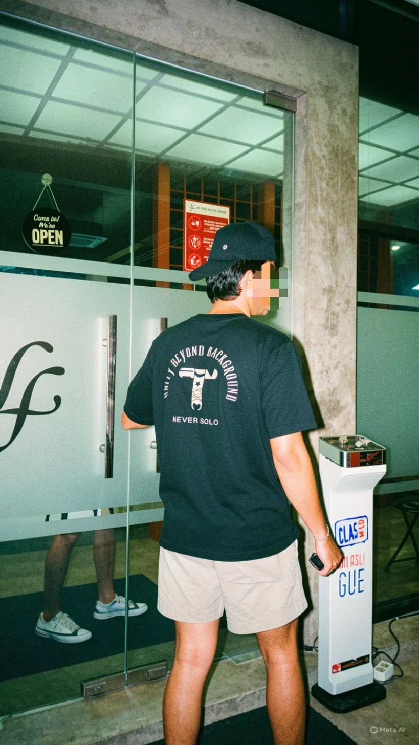 Model wearing Thereo streetwear