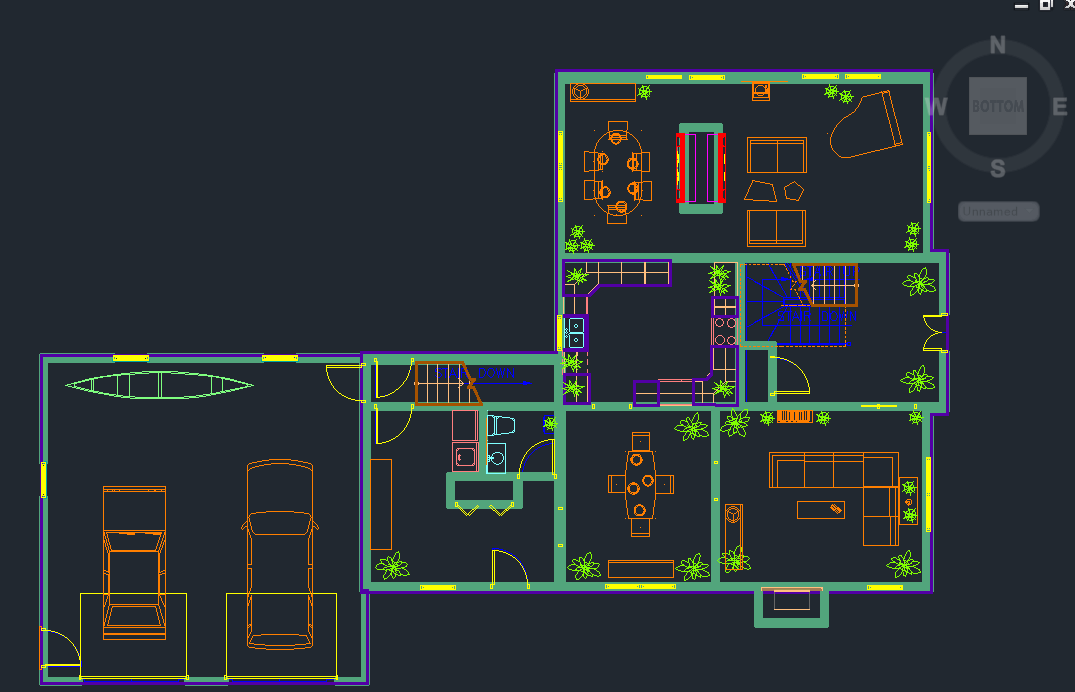 CAD Floor Plan with Site Layout