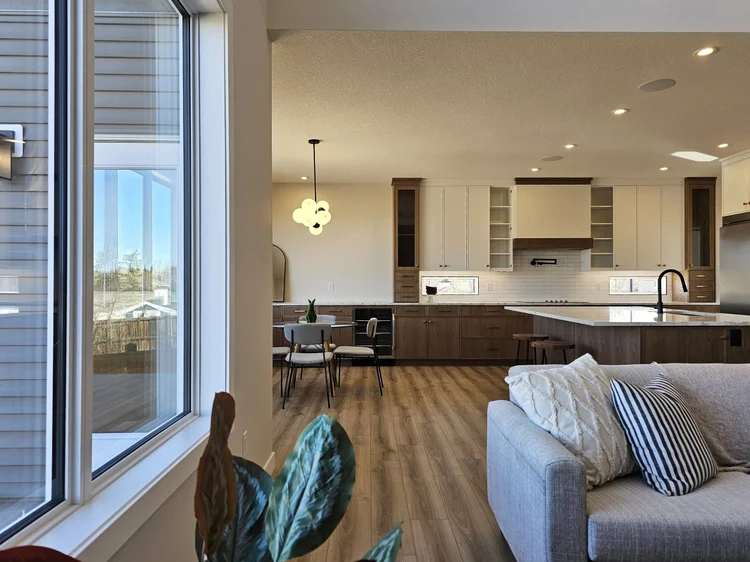 Living room with large windows