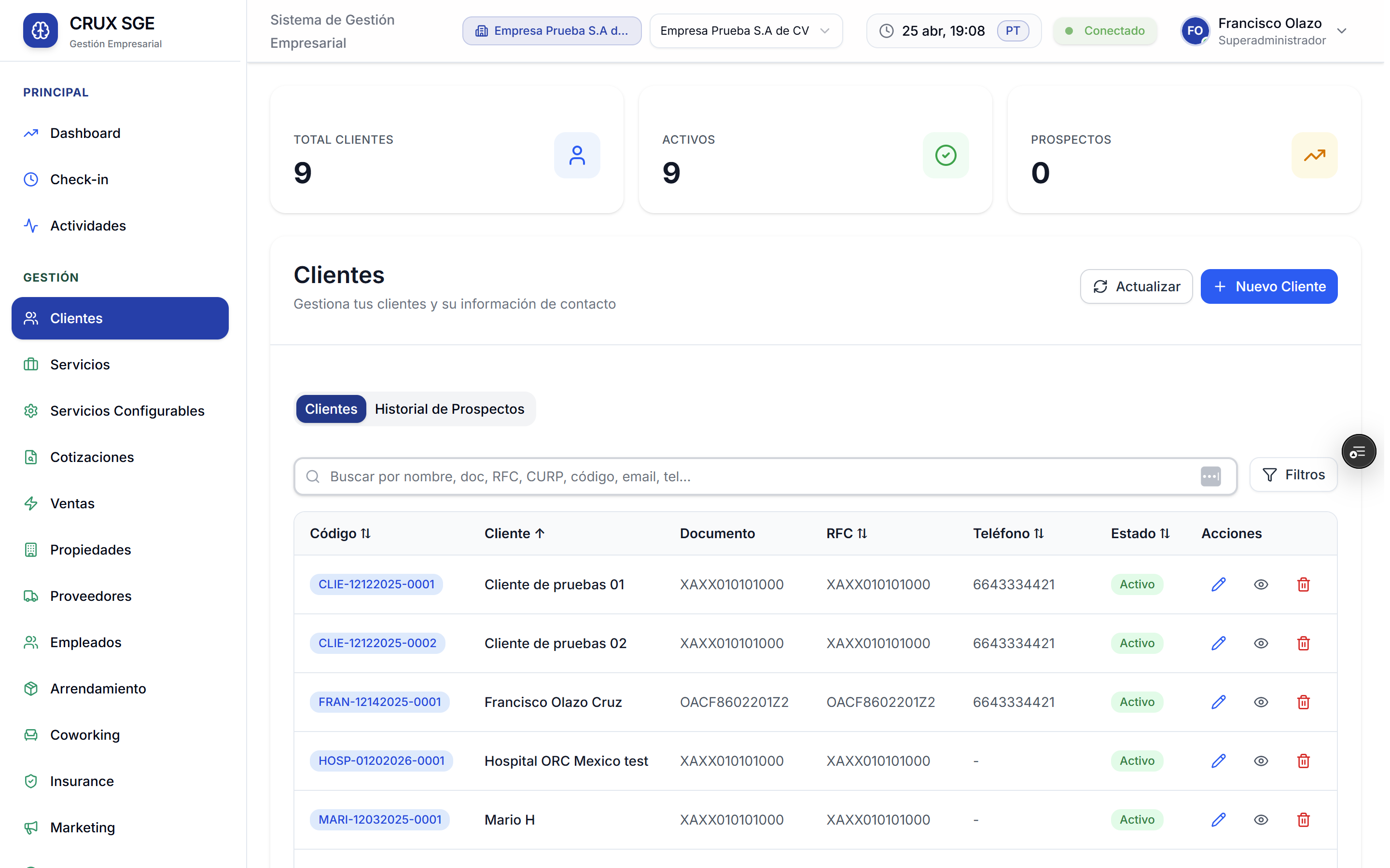 Gestión de Clientes