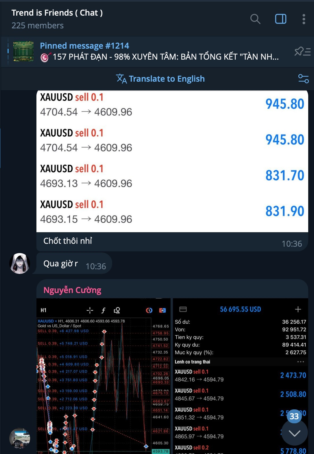 Trend is Friends Chat – thành viên chia sẻ balance 56K USD