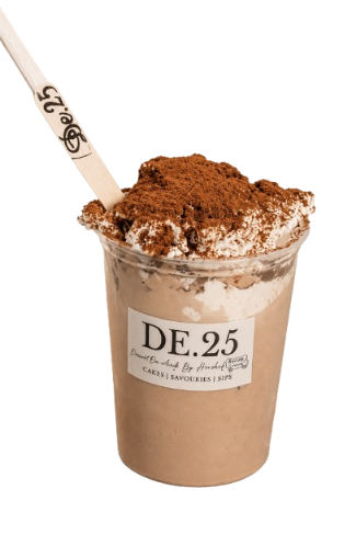 Tiramisu shake dusted with cocoa