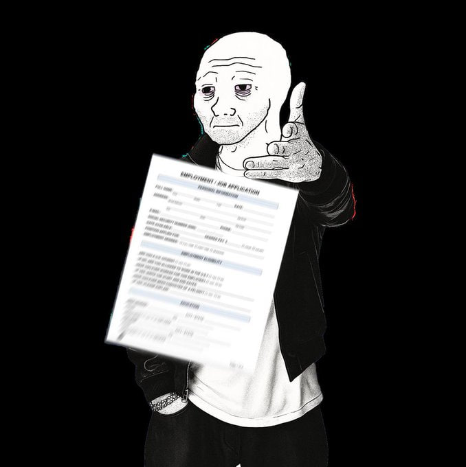 Wojak with job application