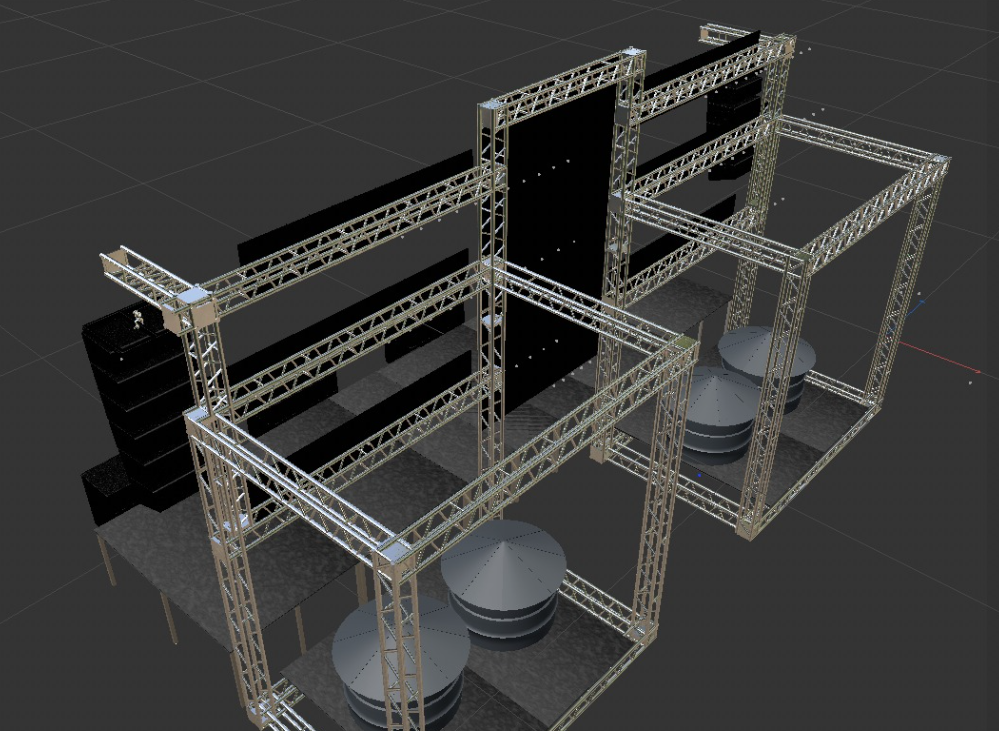 Projeto 3D de estrutura para evento