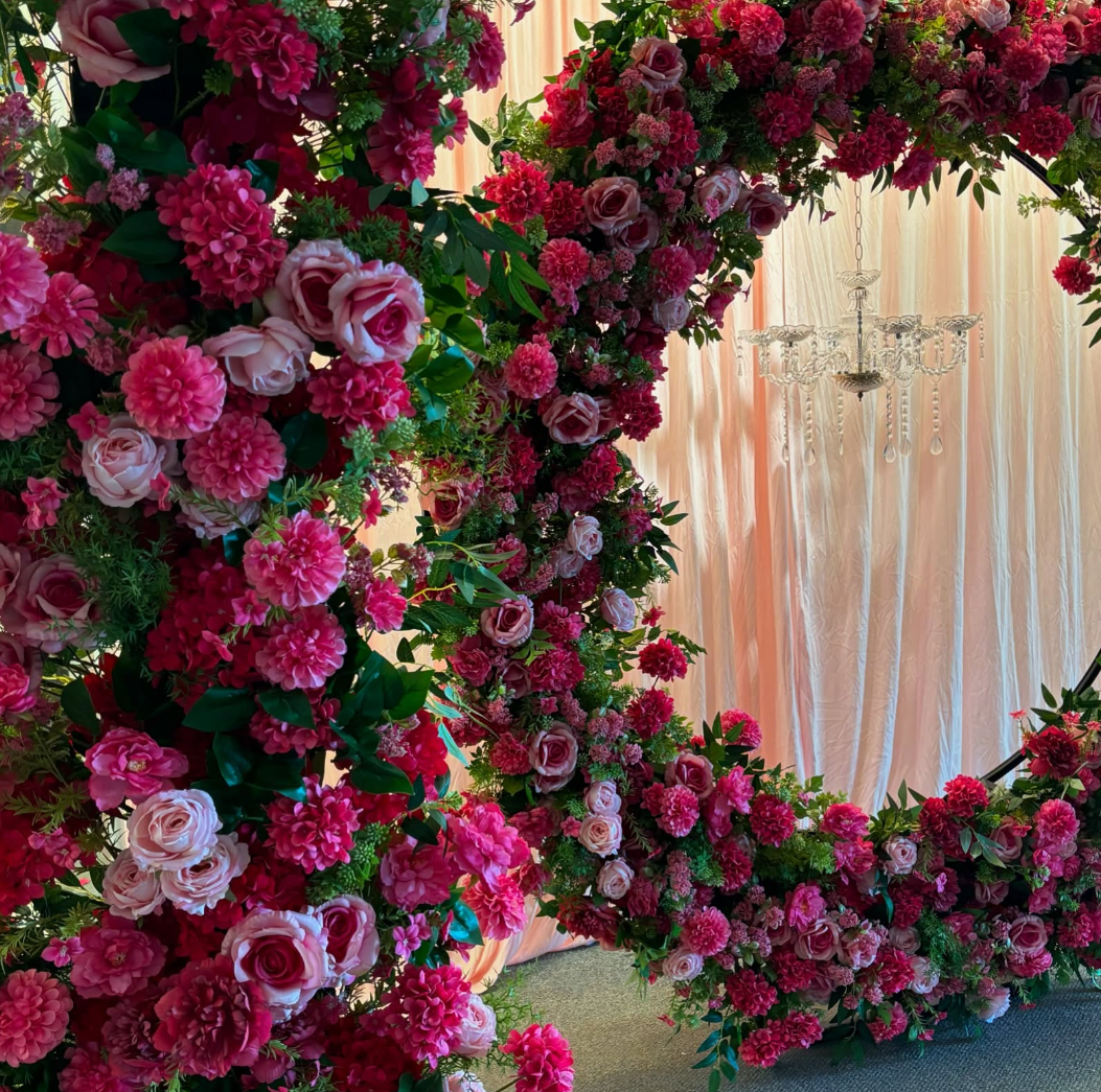 Floral arch at Legacy Events event venue in Pasco, WA