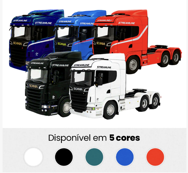 Disponível em 5 cores