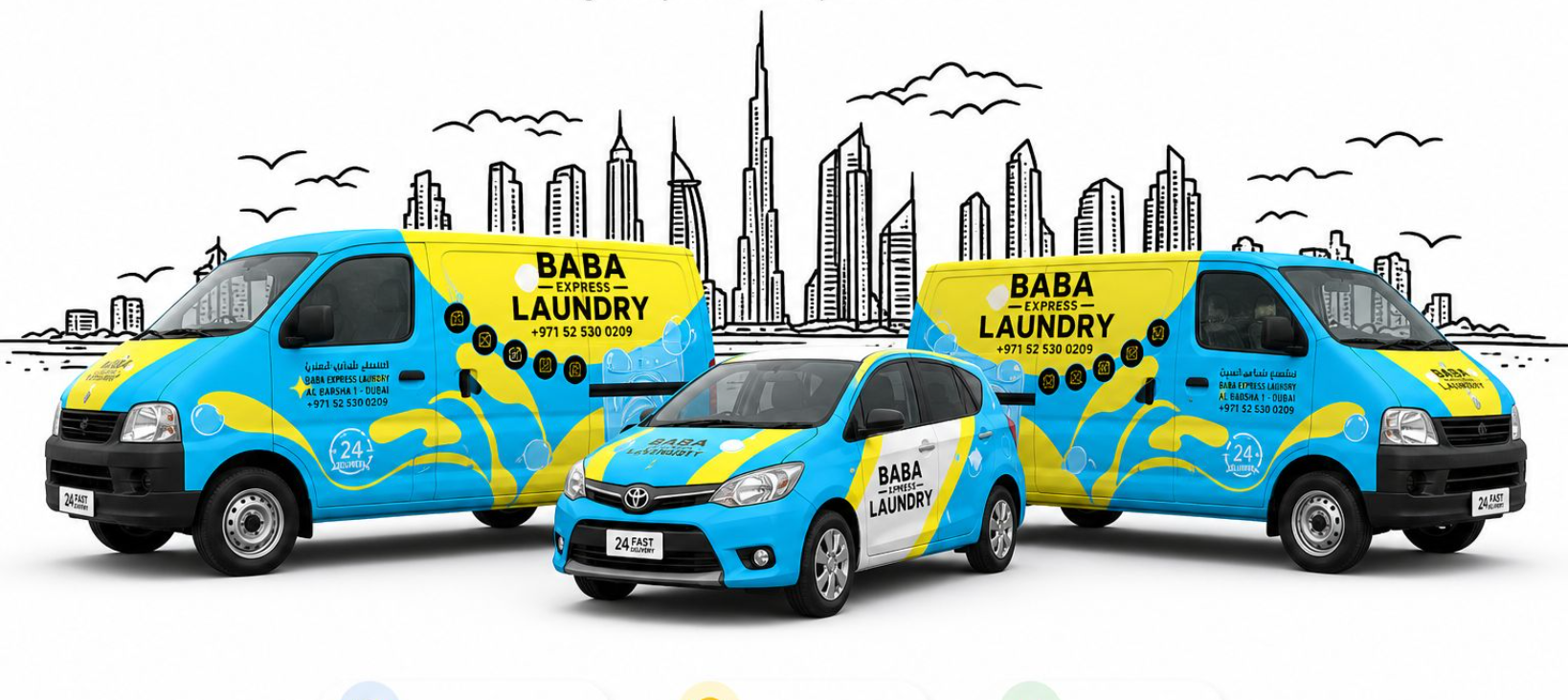 BABA Express Laundry Delivery Van