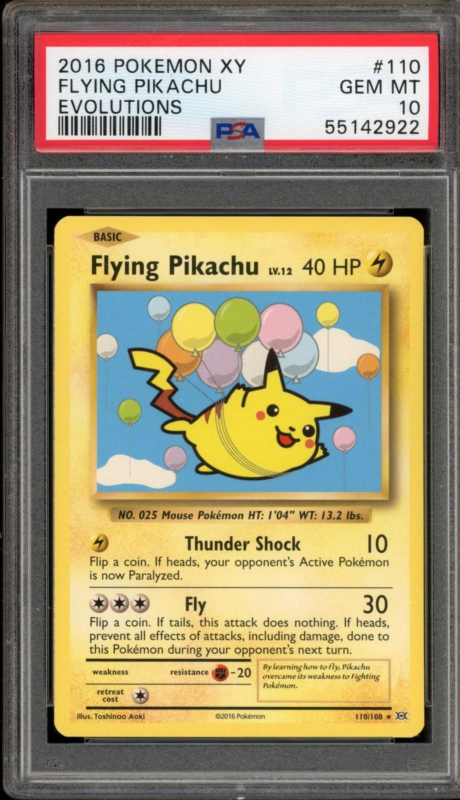 PSA 10 Flying Pikachu - XY Evolutions