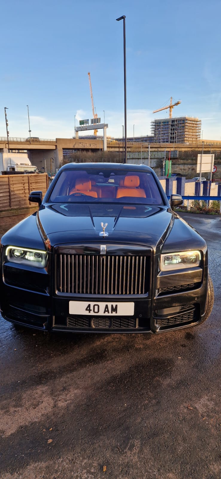Black Rolls-Royce Cullinan with tan interior at Arena Tyres