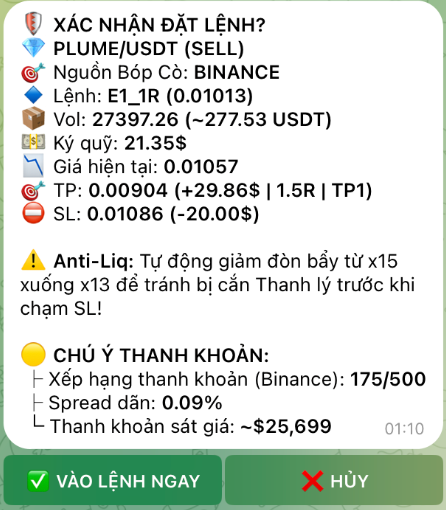 Xác nhận đặt lệnh - Anti-Liq tự động điều chỉnh đòn bẩy