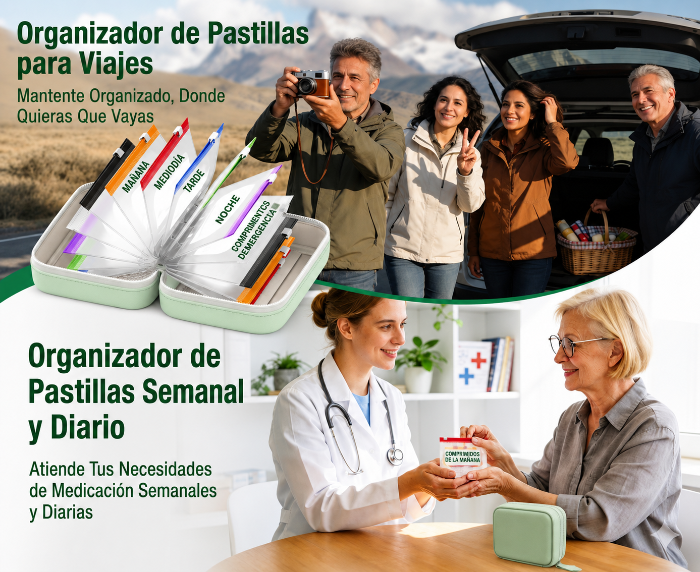 Organizador de pastillas para viajes