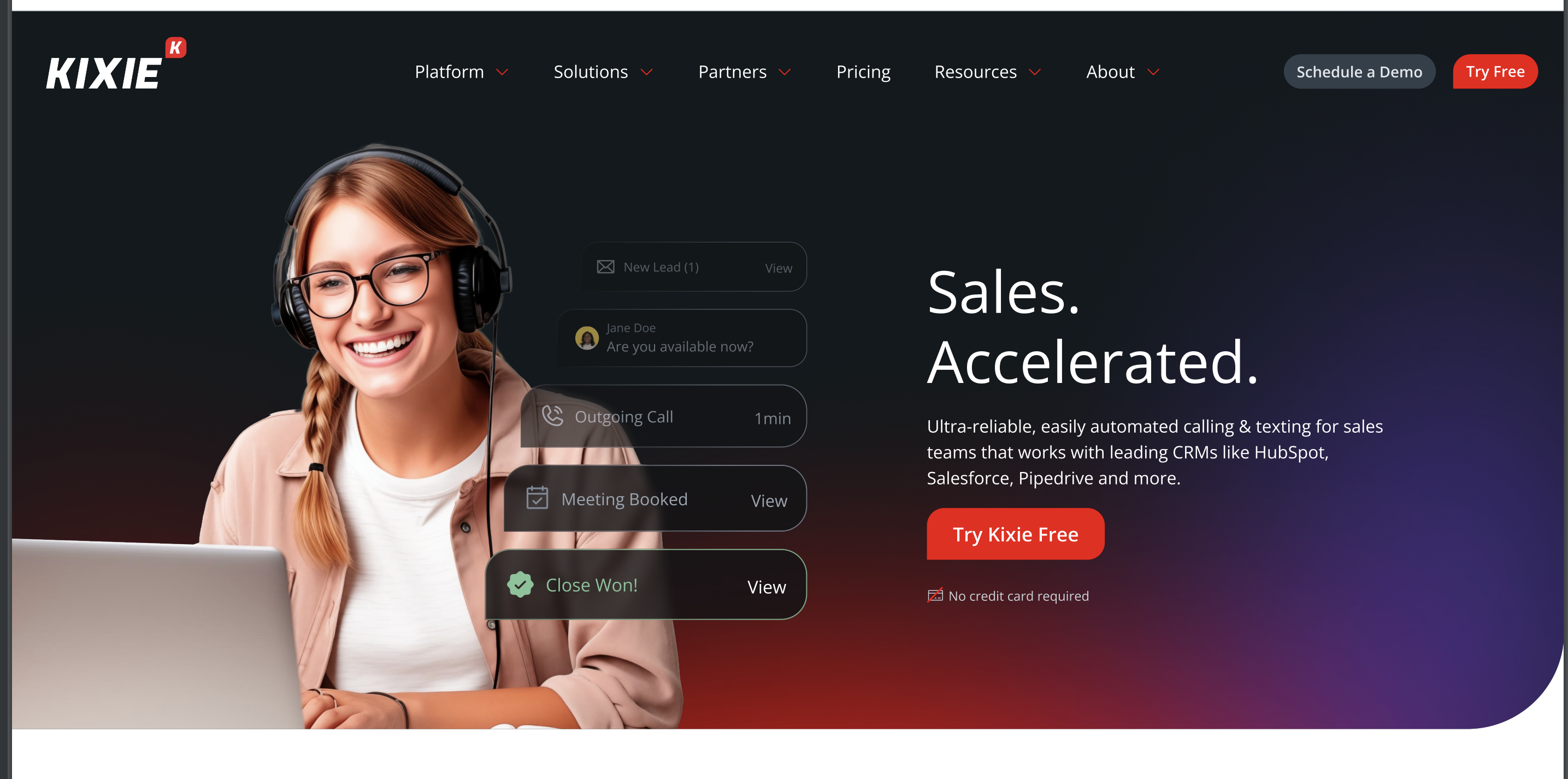 Sales representative with headset