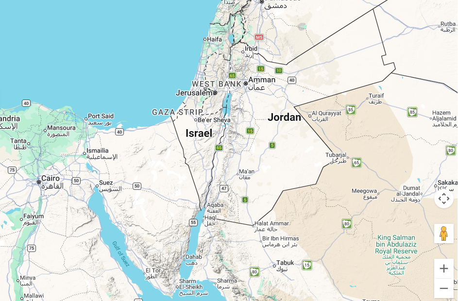 Map of the Holy Land region