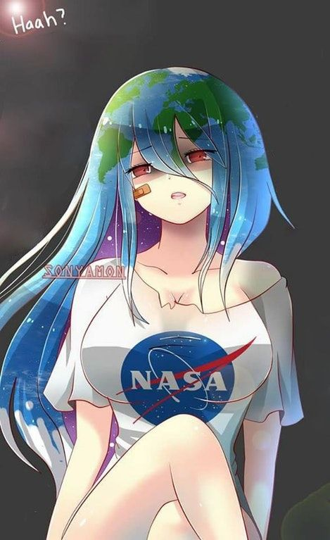 Earth-chan NASA shirt long hair