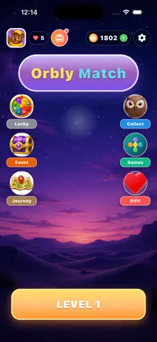 Orbly Match oyununu gösteren telefon
