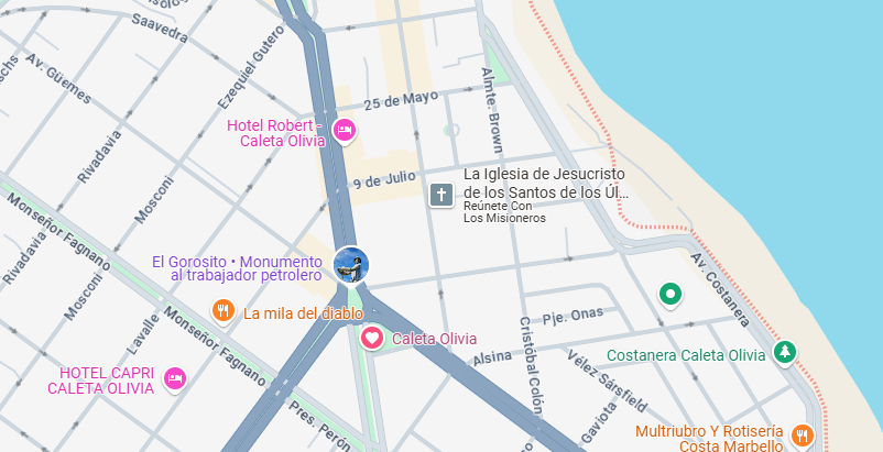 Mapa de ubicación de EmpreSur en Caleta Olivia
