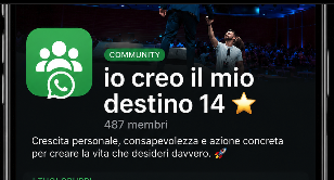 Community WhatsApp Io Creo Il Mio Destino