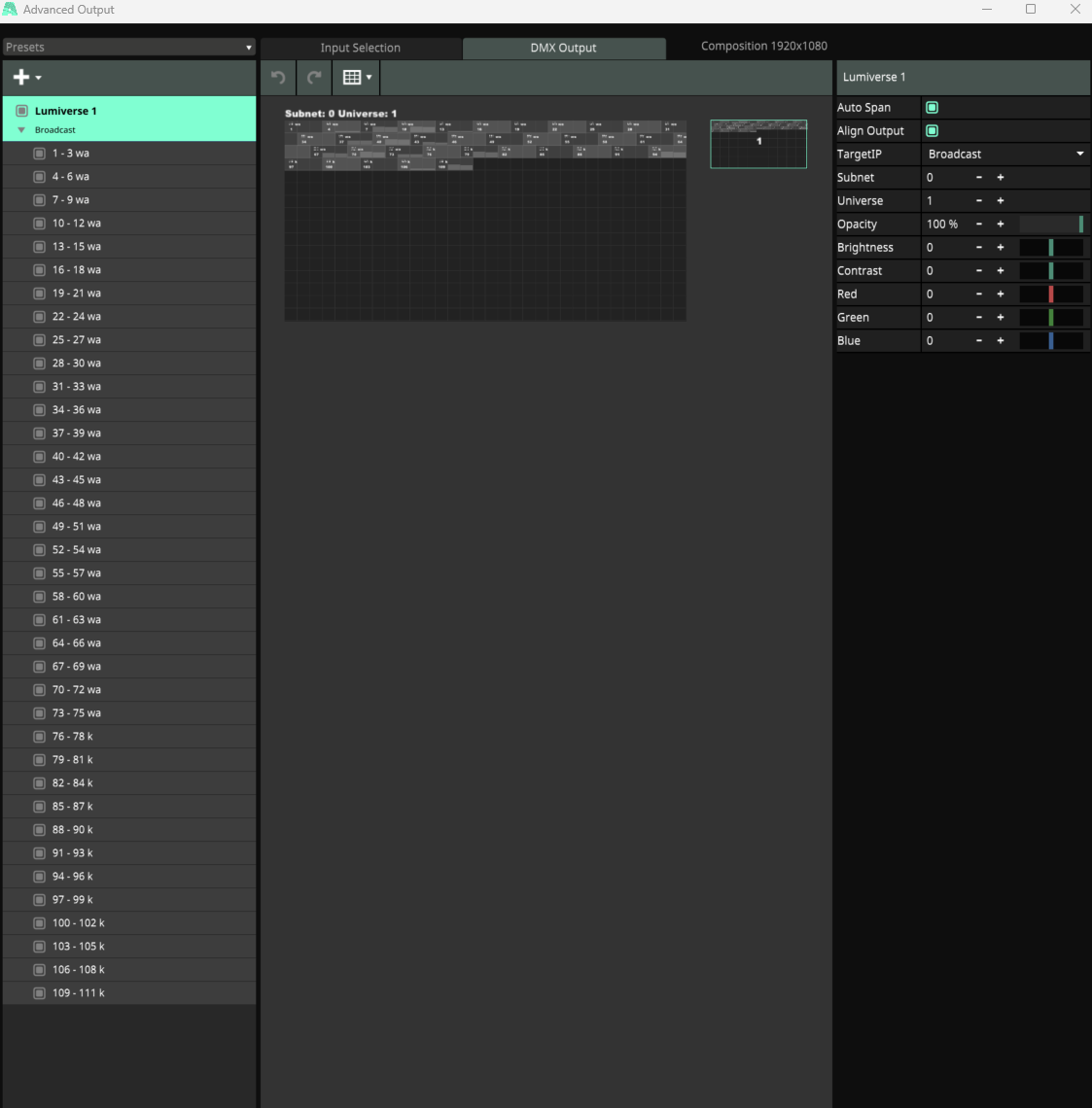 DMX output
