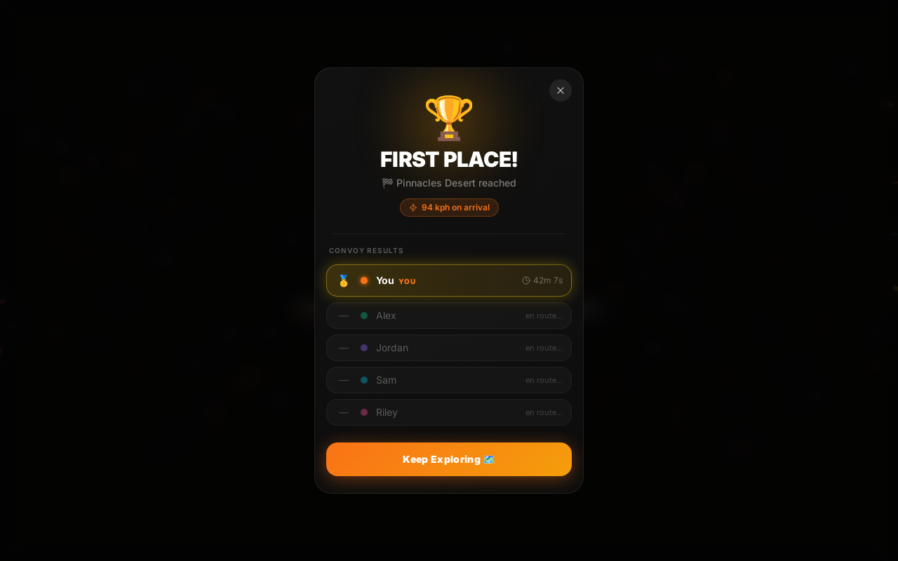 Race to first place with convoy leaderboards